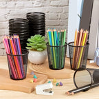 Henoyso 36 Pack Mesh Pencil Holder Wire Mesh Pen Cup Black Pen Holder for Desk Metal Pen Organizer Pencil Cup Marker Holder Makeup Brush Holders for Home Office Supplies Accessories - Image 4