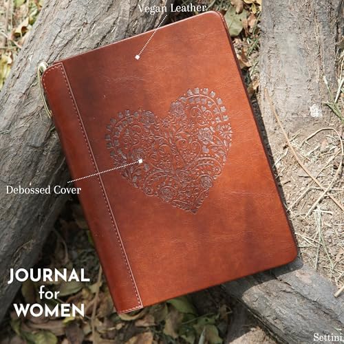 SETTINI® Vegan Leather Journal Gift Set with Pen 192 Pages, Heart - Image 4