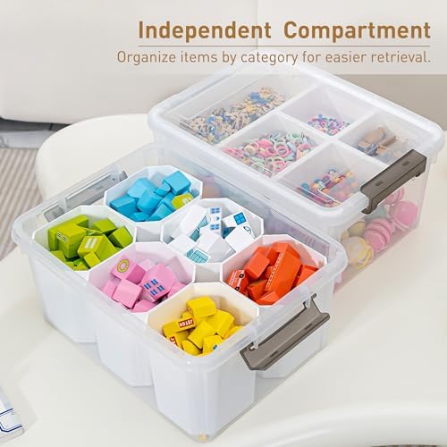 Citylife 17QT 4Packs Clear Craft Organizers and Storage Bins with Lids - Image 3
