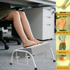 10-Level Adjustable Under Desk Footrest, XL White Metal Frame - Image 6