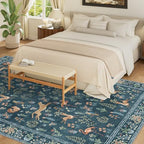 DUKINO 8x10 Area Rugs, Washable Soft Animal Bedroom Rug Non Slip, Blue - Image 3