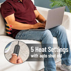 Mind Reader Heated Lumbar Support Cushion with Gentle Heat and Timer, Memory Foam Lower Back Pillow for Office Chair and Home Use, Black - Image 4