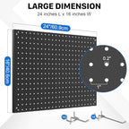 Peg Board, 2 Pack Metal Pegboard Panels Black Pegboards Wall Organizer with Frame Large Heavy Duty Peg Board with Hooks for Walls Home,Garage Tool Storage,Office Organization,Kitchen 24”×16” - Image 3