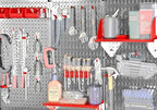 Wall Control 30WRK400GVR 4-Feet Metal Pegboard Standard Tool Storage Kit with Galvanized Toolboard and Red Accessories - Image 4