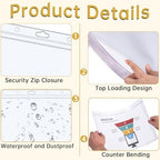 AKONEGE 12PCS Hard Sheet Protectors 8.5 x 11 Waterproof Resealable Zip Page Protectors Clear Hard Plastic Sleeves for Photos Birth Certificate, Heavy Duty Document Holder Wall Sign Holder, Horizontal - Image 4