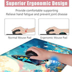 Large Keyboard Mouse Pad Set, Extended Mouse Pad+Keyboard Wrist Rest Support, Memory Foam Ergonomic Easy Typing, 4Pcs (31.5×11.8 in) Desk Pad Set for Office Home,Flowers and Butterflies - Image 5