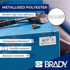 Brady Metallised Polyester Pre-Sized Labels for Label Printer BMP51/BMP53/M511-260 Self Adhesive Printer Labels - Black on Light Grey (38,10 mm (W) x 19,05 mm (H)) - M5-30-428 - Image 3