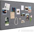 SELEAD Linen Bulletin Board 30” x 20” - Black Aluminum Frame, Grey Fabric by SELEAD