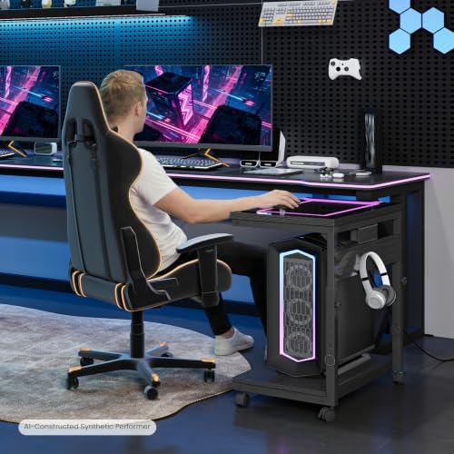 CHOEZON 31.5" Large Computer Tower Stand with Power Outlet - Image 4