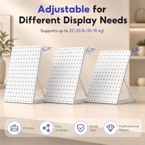 2-Pack Replaceable Pegboard Display Stand, 10.63x14.76 in, 26 Hooks, White - Image 3