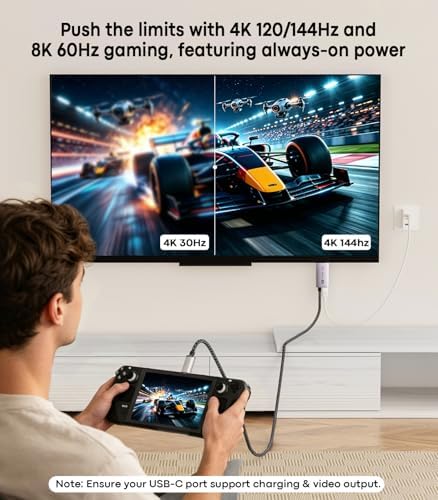 USB C to HDMI 2.1 Cable Adapter with 100W PD Charging,50Gbps,6FT - Image 2