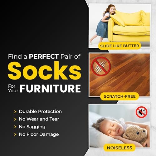 IAMZAY Chair Leg Socks 48 Pcs White Furniture Leg Covers Floor Protectors - Image 4