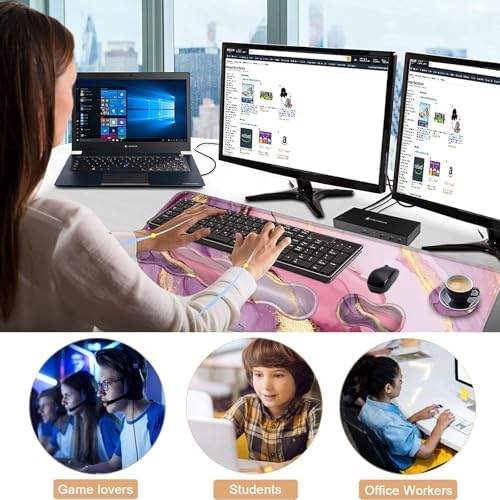 Keyboard Wrist Rest and Mouse Pad with Wrist Support Set Ergonomic Coaster,Memory Foam,Easy Typing Pain Relief,Large XL Desk Mat 31.5"x 11.8",Marble Pretty Pink - Image 7