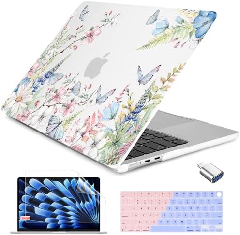 Batianda LumiArt Case for MacBook Air 13.6" M2-M5 Chip, Butterfly Garden by Batianda