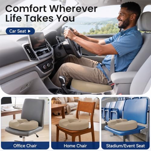CloudBliss Donut Pillow Stadium Seat Cushion for Tailbone Pain Relief and Hemorrhoids, Memory Foam Seat Chair Cushion, Portable Seat Cushions for Bleachers, Car, Home & Office - Image 6