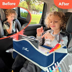 PILLANI Kids Travel Tray for Car - Toddler Travel Essential with iPad Holder & Dry Erase Board - Road Trip Essentials - Carseat Table - Toddler Lap Desk Organizer for Airplane - Kids Travel Essentials - Image 3