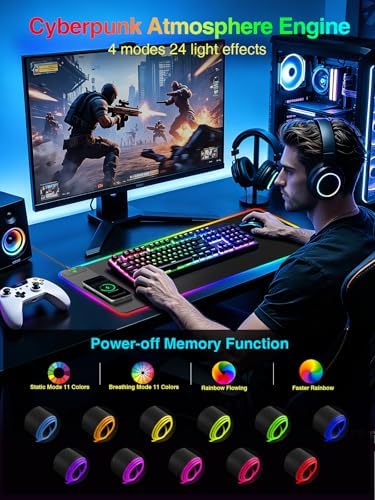 Wireless Charging Mouse Pad Gaming, 31.5"x11.8" Large Desk Mat, Waterproof - Image 3