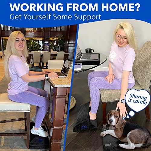 EverRest Under Desk Footrest for Office Use - Warmer Feet, 3 Adjustable Heights - Tall Ergonomic Foot Rest Stool for Gaming Chair, Computer - Leg Support for Work from Home - Image 3