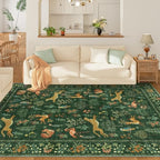 DUKINO 9x12 Area Rug for Living Room, Washable Animal Rug Non Slip, Green - Image 3