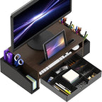 Simple Houseware Desk Monitor Stand Riser w/ Adjustable Tray, Espresso - Image 2