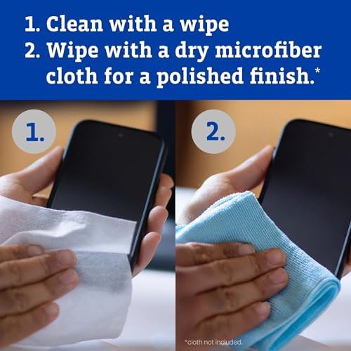 CloroxPro Clorox Screen+ Sanitizing Wipes, Disinfecting Wipes for Electronics, Gentle on Phones, Tablets, LCD Screens, Laptops and Sensitive Surfaces, Citrus Blend Scent, 1 Canister, 75 Wipes, 6 Pack - Image 4