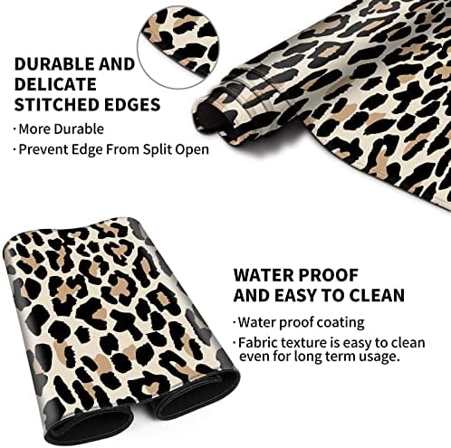 Pretty Mouse Pad and Wrist Rest Set, Extended Desk Mat (31.5" x 11.8") with Memory Foam Ergonomic Keyboard Pad, Large Gaming Mouse Pad Non-Slip Easy Typing for Home Office Decor, Leopard Cheetah Print - Image 4