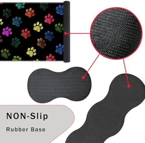 Keyboard Wrist Rest and Mouse Pad with Wrist Support Set Ergonomic Coaster,Memory Foam,Easy Typing Pain Relief,Large XL Desk Mat 31.5"x 11.8",Colorful Paw Prints - Image 3