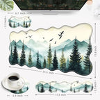 Desk Mat, Mouse Pad with Wrist Rest, 4-in-1 Large Mouse Pads for Desk, Ergonomic Mouse Pad and Keyboard Wrist Rest Gaming Keyboard Mat for Office,Misty Forest and Mountain - Image 6