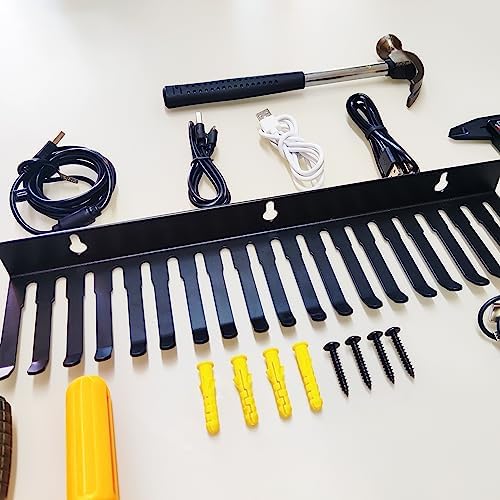 2 Pack 19 Slots Wall mountable Cable Hanger and Organizer,Cable Holder,Cable Organizer Studio Storage,Slots Width from 5.5 to 9.5mm for Cord Management Rack - Image 4