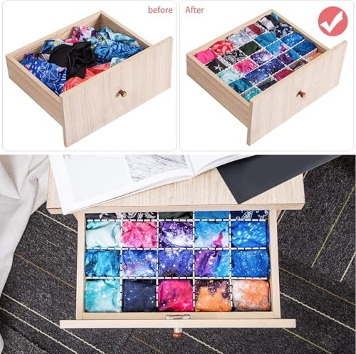 85Pcs Drawer Dividers, Adjustable Drawer Organiser, Cut at Will for Tidying Clutter Clothes, Socks, Makeup, Dresser, Kitchen Black - Image 5