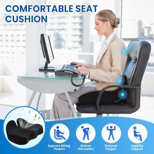CushZone Extra Large Seat Cushion, Sciatica Support for Office Chair, Black - Image 4