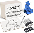 12 Pack 9"x12" Small White Board, Personal Whiteboard for Students, Dry Erase Boards Double-Sided Lapboard, White Boards Easy to Clean, Dry Erase Board for Kids Classroom by Unknown