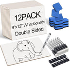 12 Pack 9"x12" Small White Board, Personal Whiteboard for Students, Dry Erase Boards Double-Sided Lapboard, White Boards Easy to Clean, Dry Erase Board for Kids Classroom by Unknown