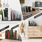 Cook Book Organizer, 6 Sections, Recipe Book Holder Rack, Tabletop Stand for Convenient Cookbook Storage, Vertical Cook Book Stand Kitchen, Binder Holder for Desk & Countertop (Black) - Image 2