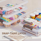 Citylife 3PC Storage Bins with Lids, Stackable Plastic Box, Paper Storage - Image 4