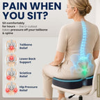 5 STARS UNITED Seat Cushion - Memory Foam Chair Cushion for Tailbone Pain Relief - Ergonomic Support for Coccyx, Sciatica & Butt - Office, Desk & Gaming Chair, Car Seat, Wheelchair, Airplane, D Gray - Image 2