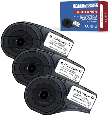 Compatible for M21-750-427 Black on White Self-Laminating Wire Wrap Label by ACETONER