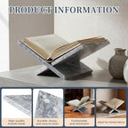 Marble Book Stand 11" X 7.5" X 4.5" for Reading Display White - Image 4