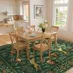 DUKINO 5x7 Area Rugs, Washable Animal Rug for Living Room Non Slip, Green - Image 4
