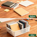 8 Pack Paper Organizer Baskets Trays, 14 In Plastic Storage Baskets - Image 5