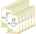 12 Pack Gold Acrylic Sign Holders 8.5x11 Inch Wedding Picture Frame by ALFFUN