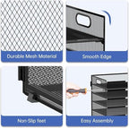 7 Tier Paper Organizer for Desk with Mesh Letter Trays and Handle 2 Pack - Image 4