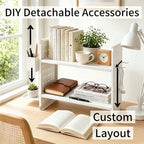 Desktop Shelf Organizer,White Desk Shelf for Dormitory Office - Image 6