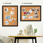 DOLLAR BOSS Cork Board for Wall 24"x18", Black Wood Framed Bulletin Board - Image 6
