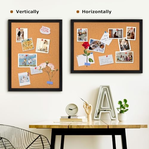 DOLLAR BOSS Cork Board for Wall 24"x18", Black Wood Framed Bulletin Board - Image 6