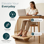 Wooden Under Desk Footrest, Rocking Foot Rest for Under Desk with Massage Ball, Ergonomic Desk Foot Rest, Office Foot Rest Under Desk, Under Desk Foot Stool, Improve Posture & Circulation - Image 2