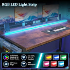 DurayLoly 71 Inch Office Desk with Waterproof LED Lights for Home Work - Image 6
