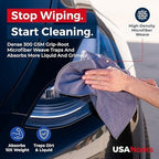Microfiber Cleaning Cloth Grey - 100 Pcs (12.5"x12.5") - High Performance - 1200 Washes, Ultra Absorbent Microfiber Towel Weave Grime & Liquid for Streak-Free Mirror Shine - Car Washing Cloth - Image 6