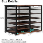 PAG Mass Mail Sorter - Adjustable Mail Holder, Countertop Literature Organizer, Student Mailbox for Classroom, Desktop Bill Paper Organizer for Office Home School, 12 Compartments, Brown - Image 3