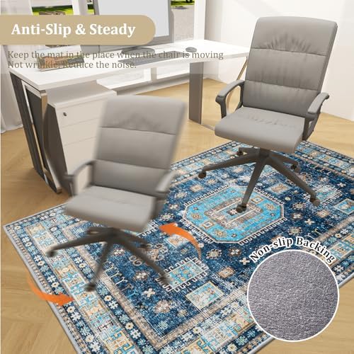 Office Chair Mat for Hardwood Floor, 72"x48" Easy Glide Computer Desk Mat Protector for Rolling Chair Under Desk Rug Nonslip Backing, Machine Wash, (Modern) - Image 5